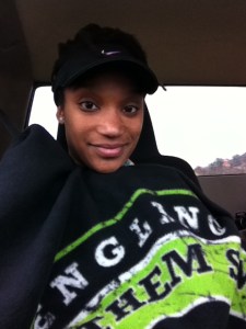 Post-race, they gave us all blankets for the trek home!