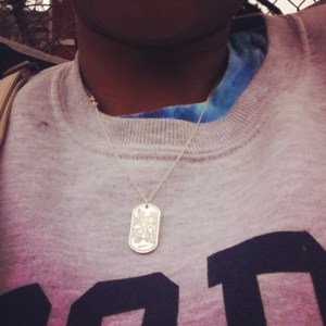 That's Tiffany babe.  They gave us a Tiffany necklace.  Handsome boys gave us a Tiffany necklace.  